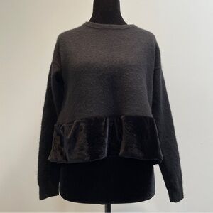 Juicy Couture Black Label Cashmere Sweater Velour Peplum XS